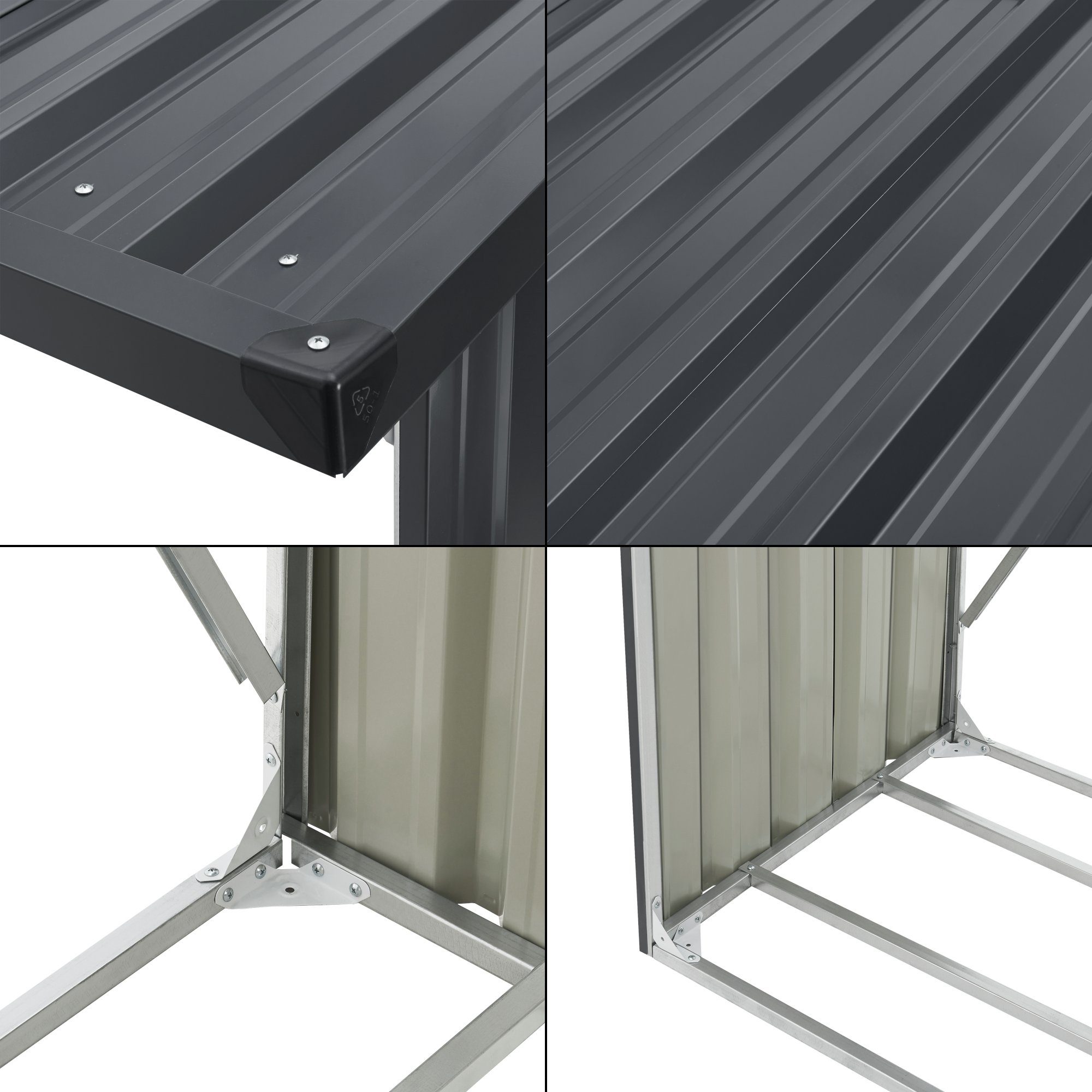 casa.pro Kaminholzregal, BxTxH:156x80x152 cm, Kalmar Brennholzunterstand aus Stahl Anthrazit