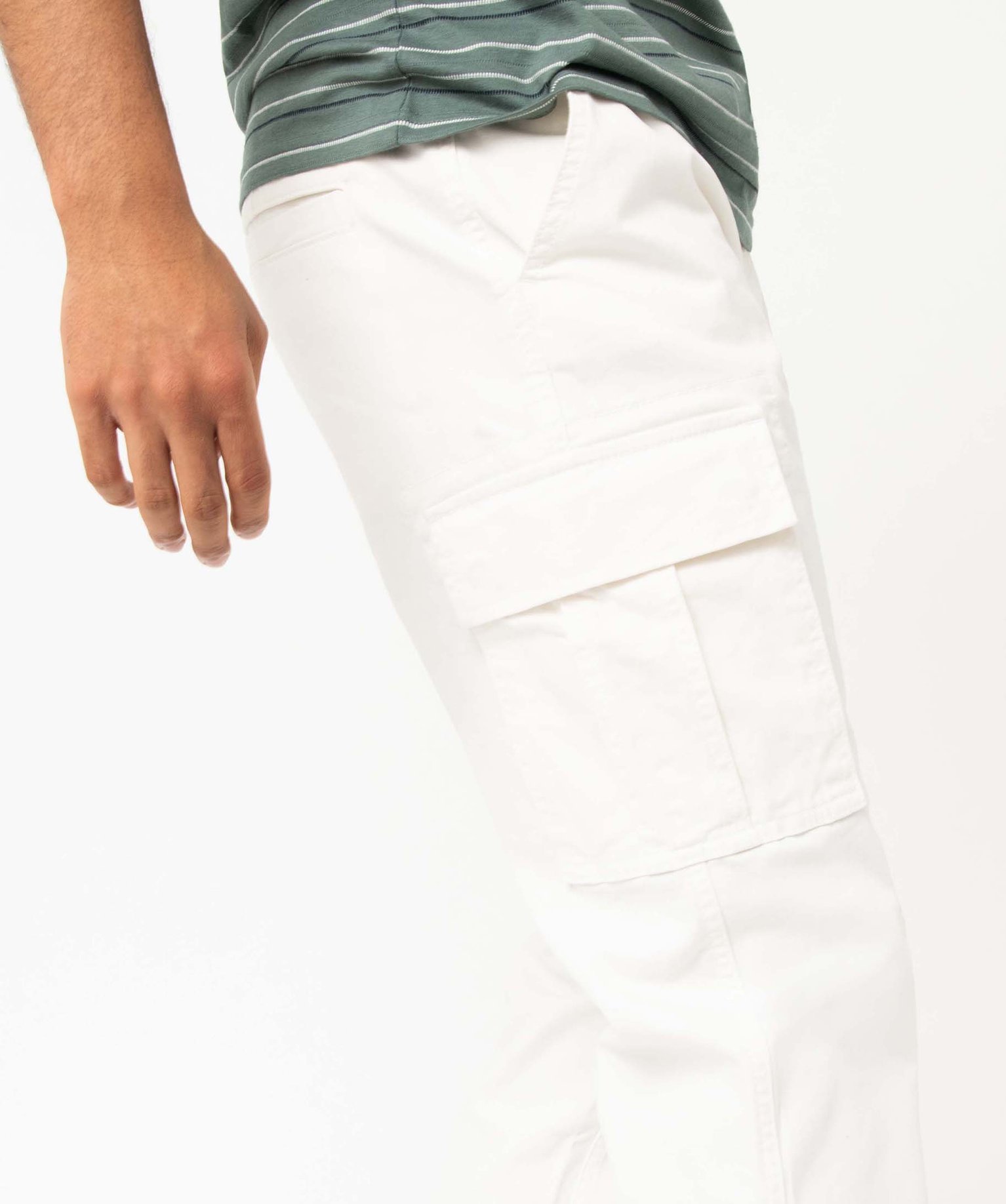 Pantalon homme cargo coupe Straight ecru | GEMO