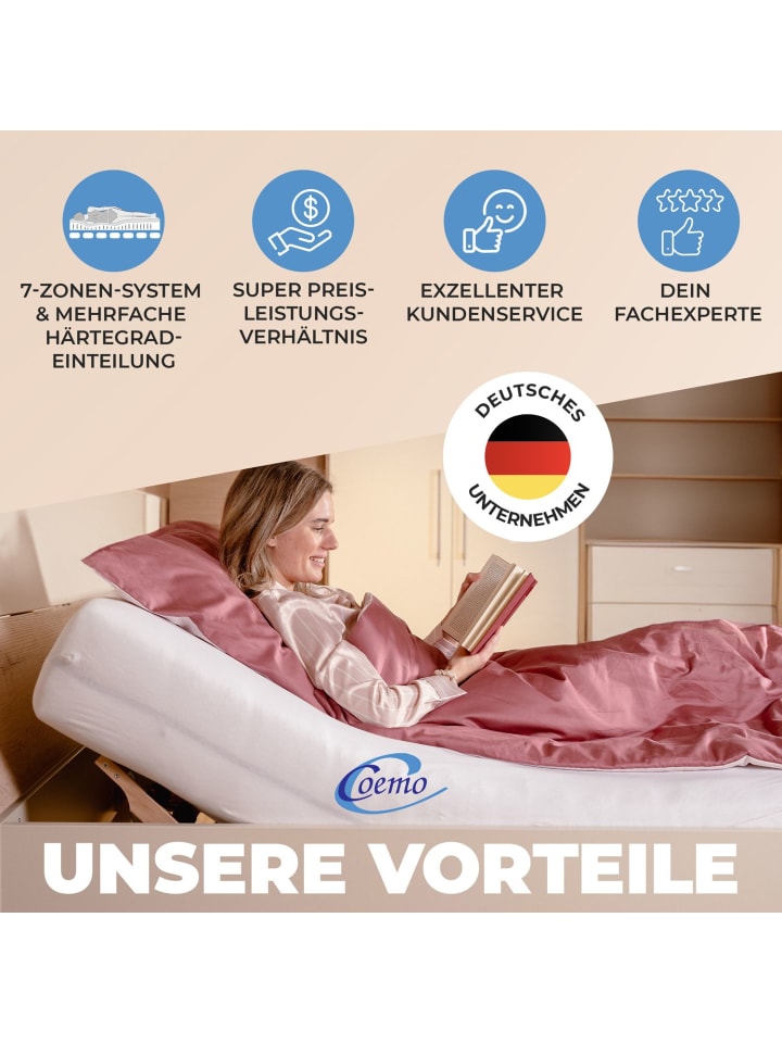 Coemo 2 x Lattenrost Kopfteil verstellbar 90x200 cm in Natur günstig kaufen onesize