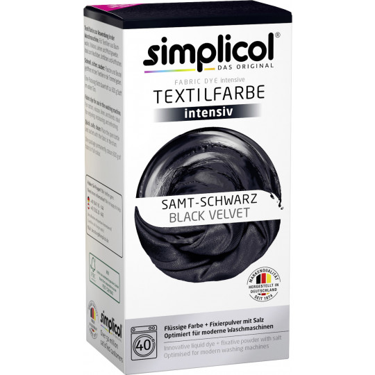 Simplicol Textilfarbe Intensiv samt-schwarz 150ML+400G