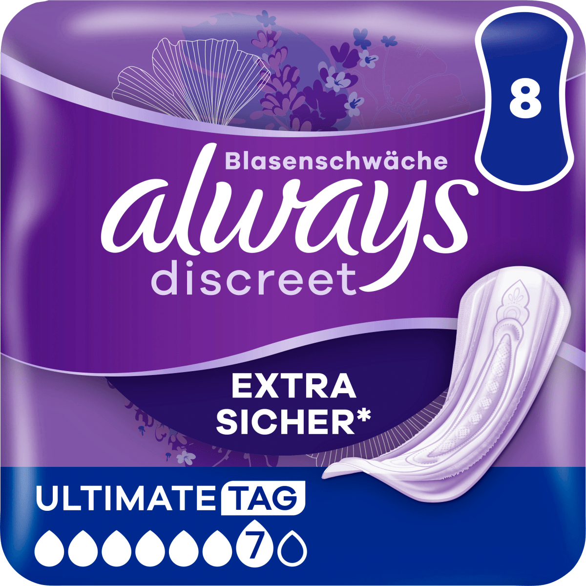 discreet Inkontinenz Einlagen Ultimate Tag, 8 St