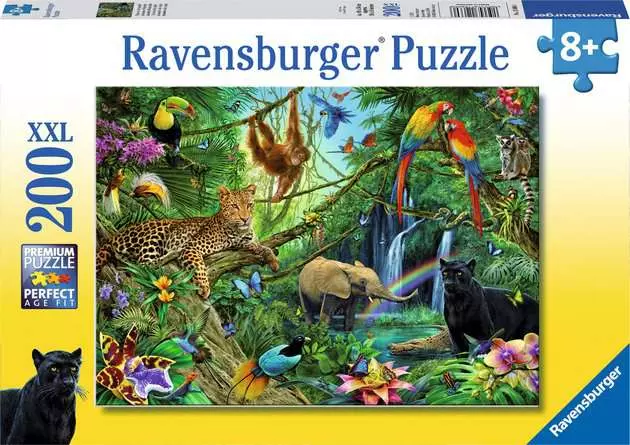 Kinderpuzzle ab 8 Jahren - Tiere im Dschungel - 200 Teile