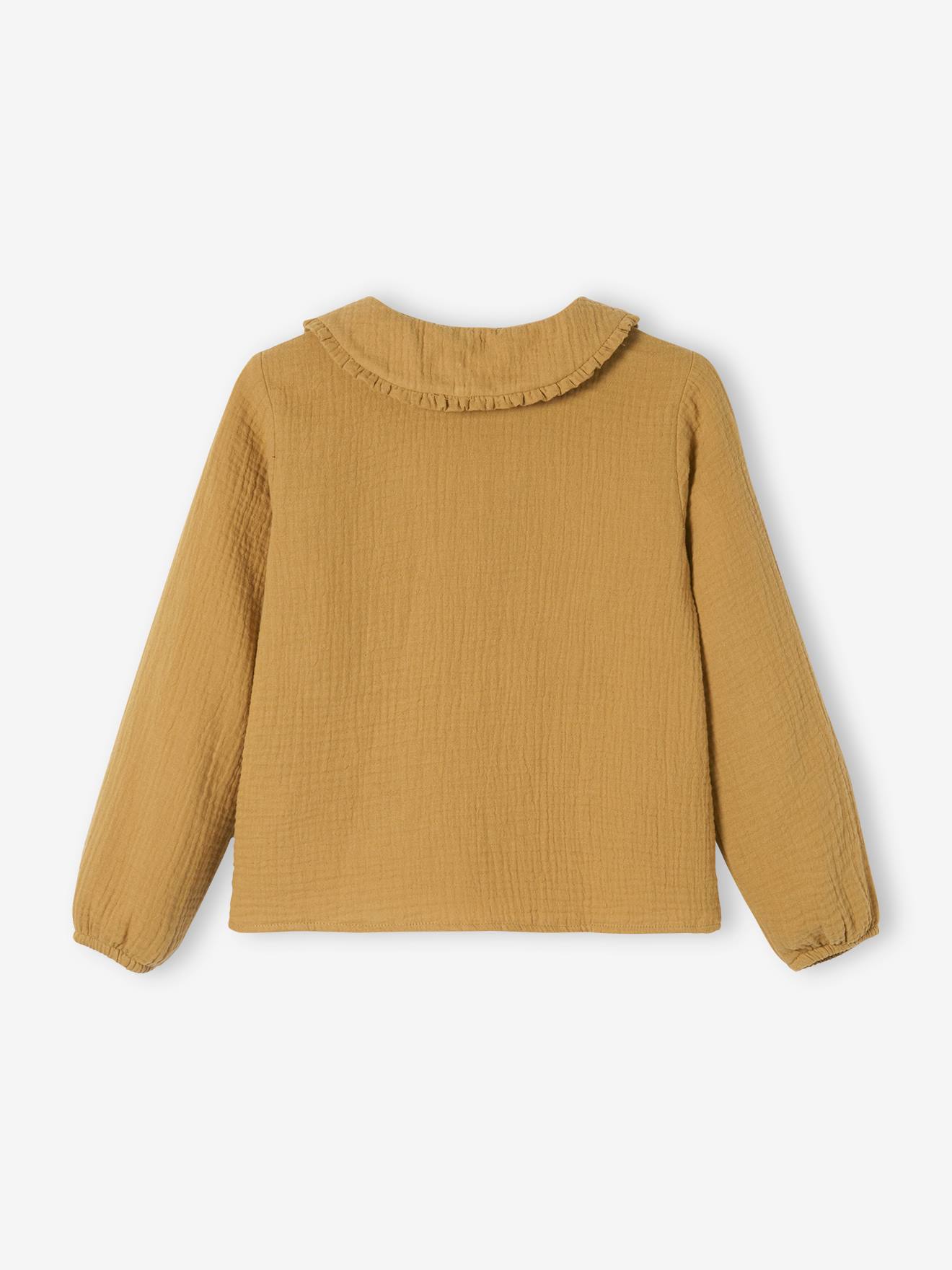 Blouse en gaze de coton personnalisable fille. coquille d'oeuf imprimé