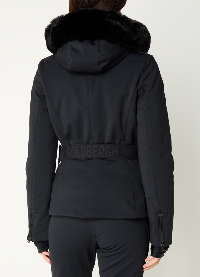 Goldbergh Hida softshell ski jacket with detachable faux fur and belt