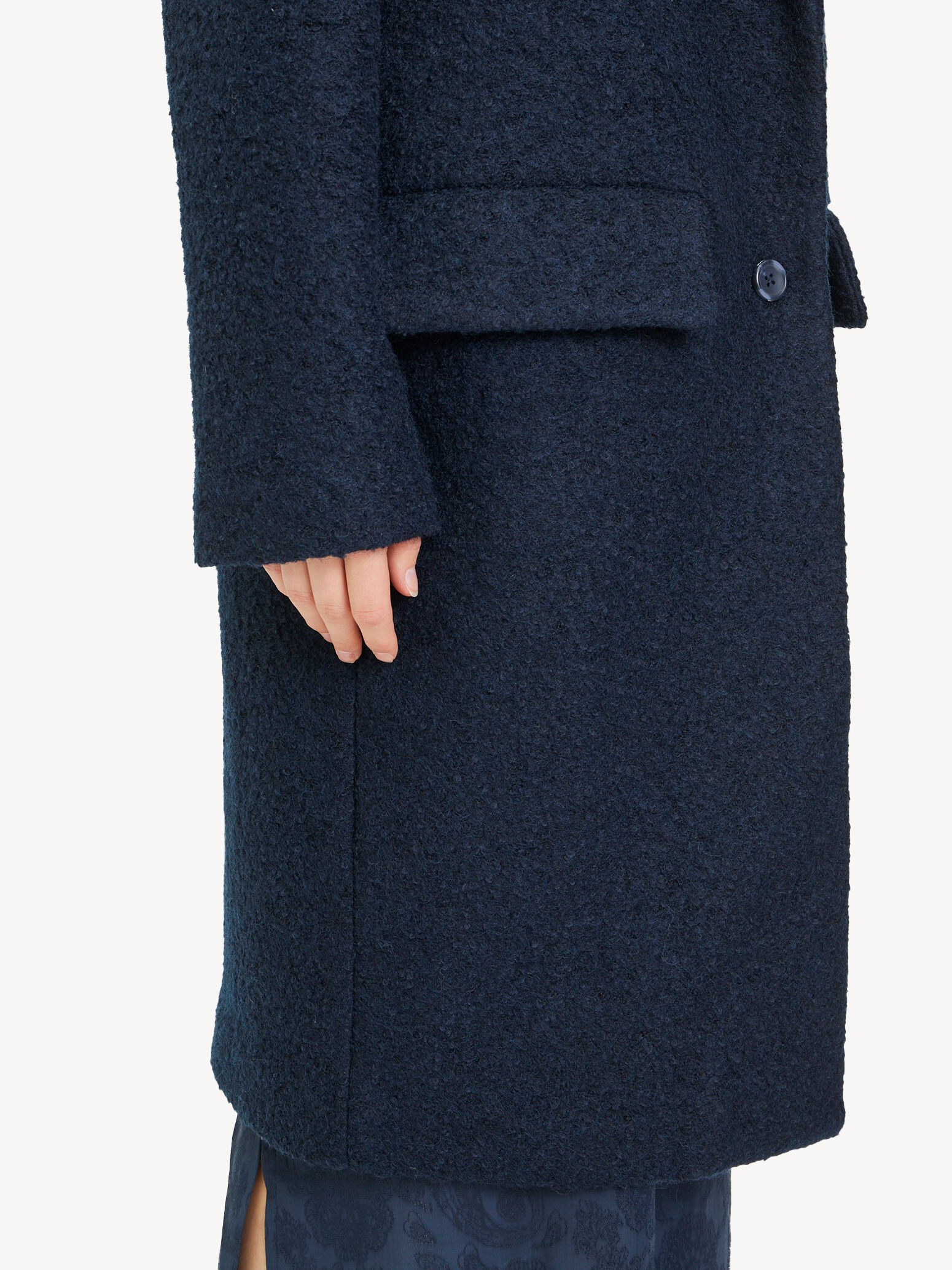 Manteau en laine - bleu doublure chaude