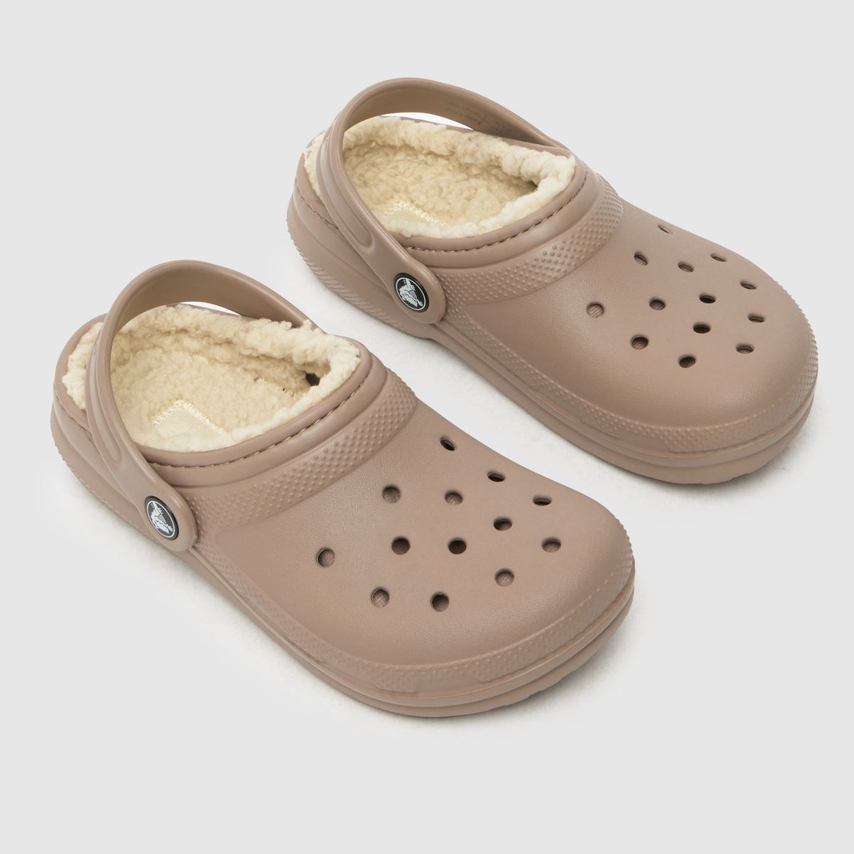 Crocs bézs és barna klasszikus bélelt klumpa Junior szandál