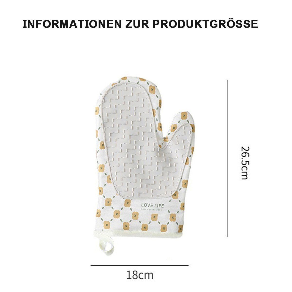 Jormftte Topfhandschuhe 1 Paar Verdickte Hitzebeständige Ofenhandschuhe,Für Kochen, Backen