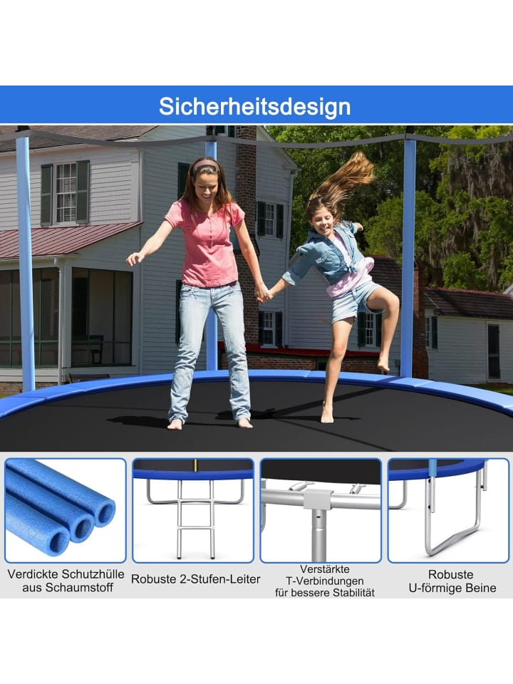 COSTWAY Trampolin φ244cm Outdoor in Blau günstig kaufen onesize