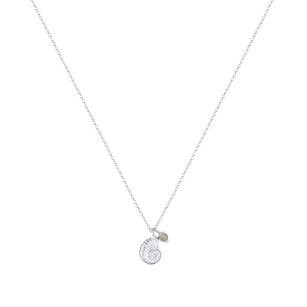 Elli Elli Collier Femme Pendentif en Coquillage et Pierre de Labradite en Argent Sterl collier