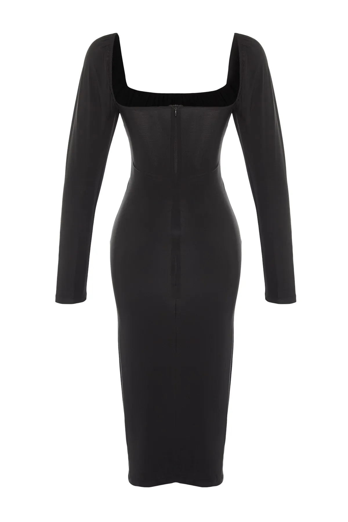 Trendyol Collection  Schwarzes, detailliertes, gestricktes, elegantes Abendkleid TPRAW23EL00236