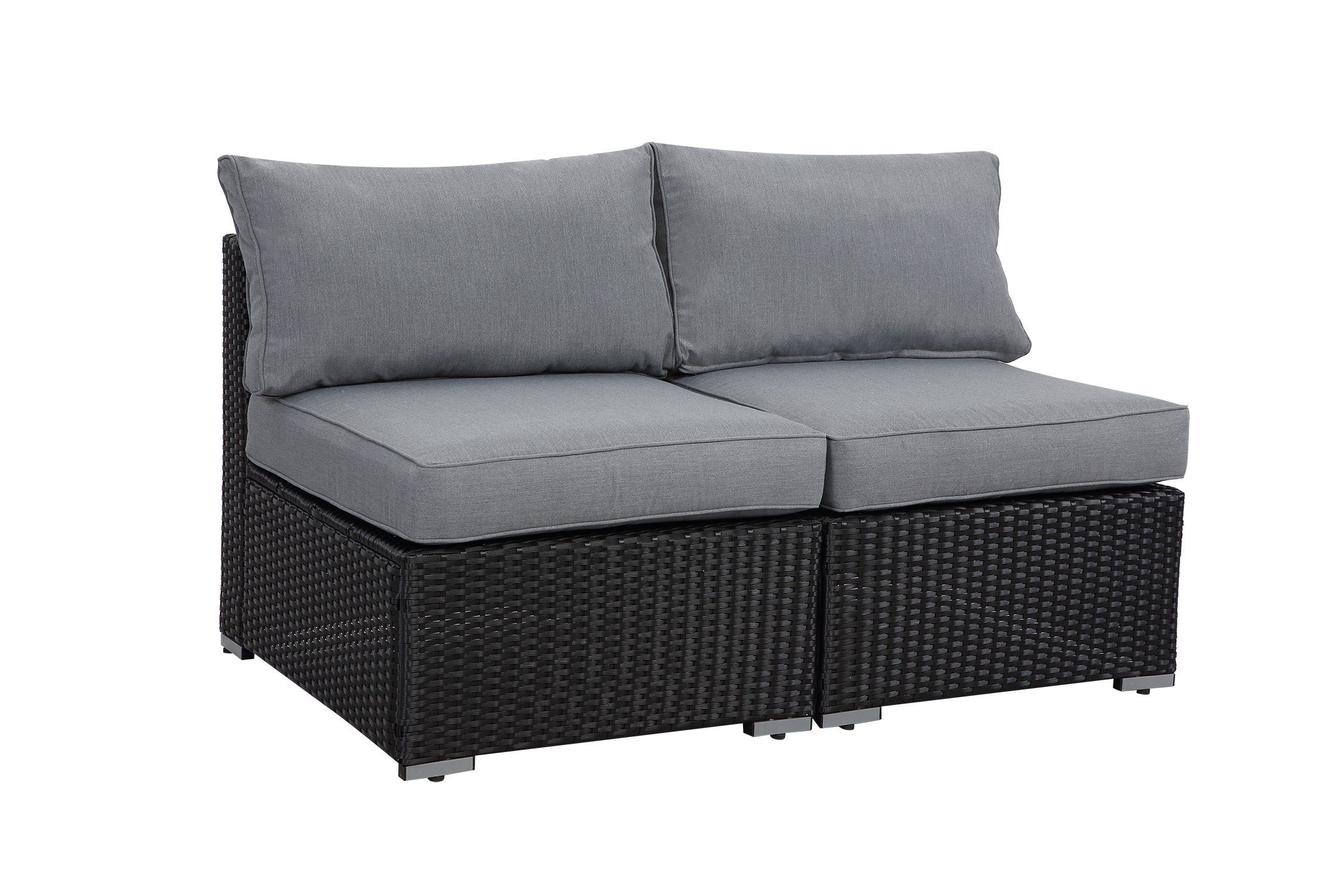 MeXo Loungeset Terrassenmöbel Balkonset, (Polyrattan Gartenmöbel Set, 1-tlg., 2-Sitzer Sofa), Balkon Garten Lounge-Set Sofa Sitzgruppe, Freie Kombination