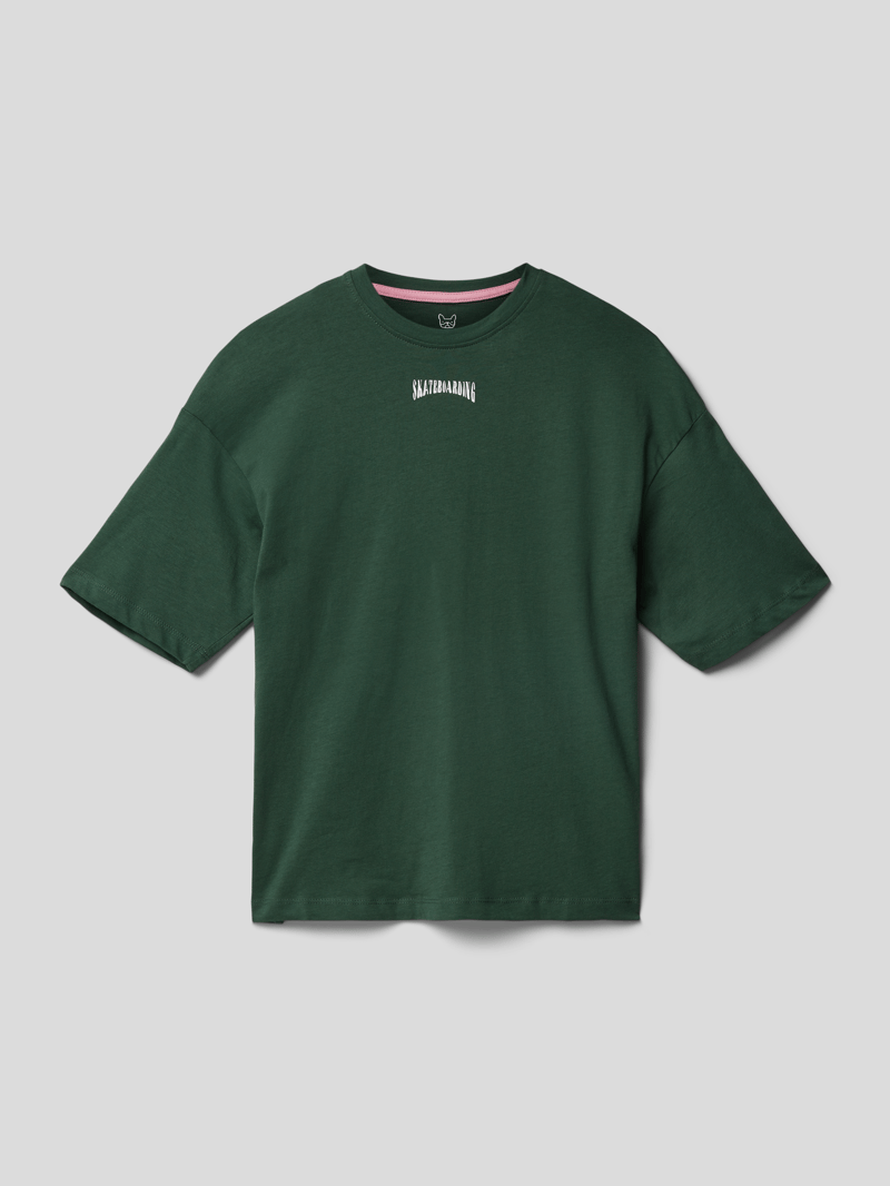 T-Shirt mit Rundhalsausschnitt Modell 'SKATER' in grün