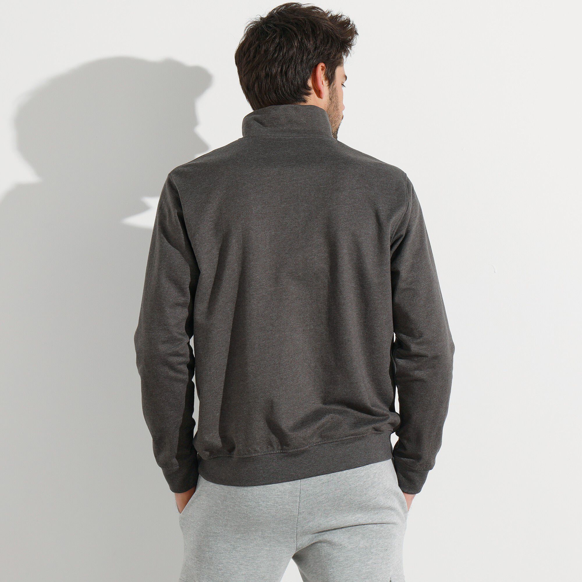 Sweat col montant boutonné en molleton