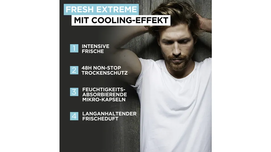 L'Oréal Men Expert Deo Roll On Extreme Fresh - 48h Schutz vor Schweiß und Gerüchen mit Ultra-Cooling-Effekt 50 ml