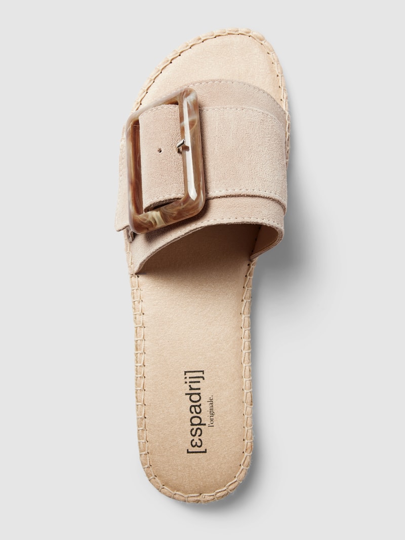 Pantolette mit Dornschließe in beige