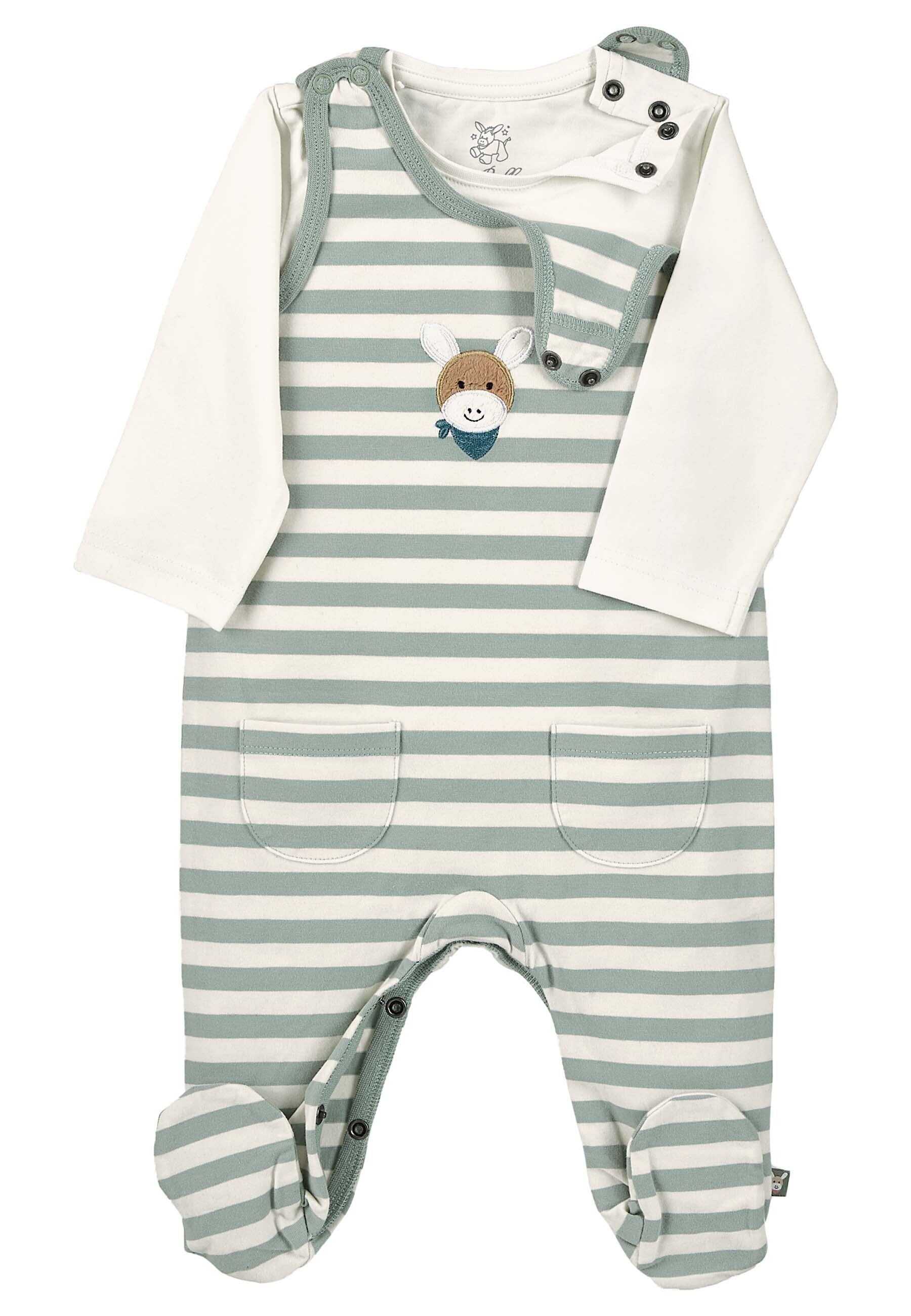 GOTS Strampler-Set Jersey Esel Emmi Boy mit Stick