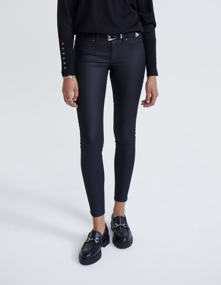 JEGGING noir glossy taille basse femme