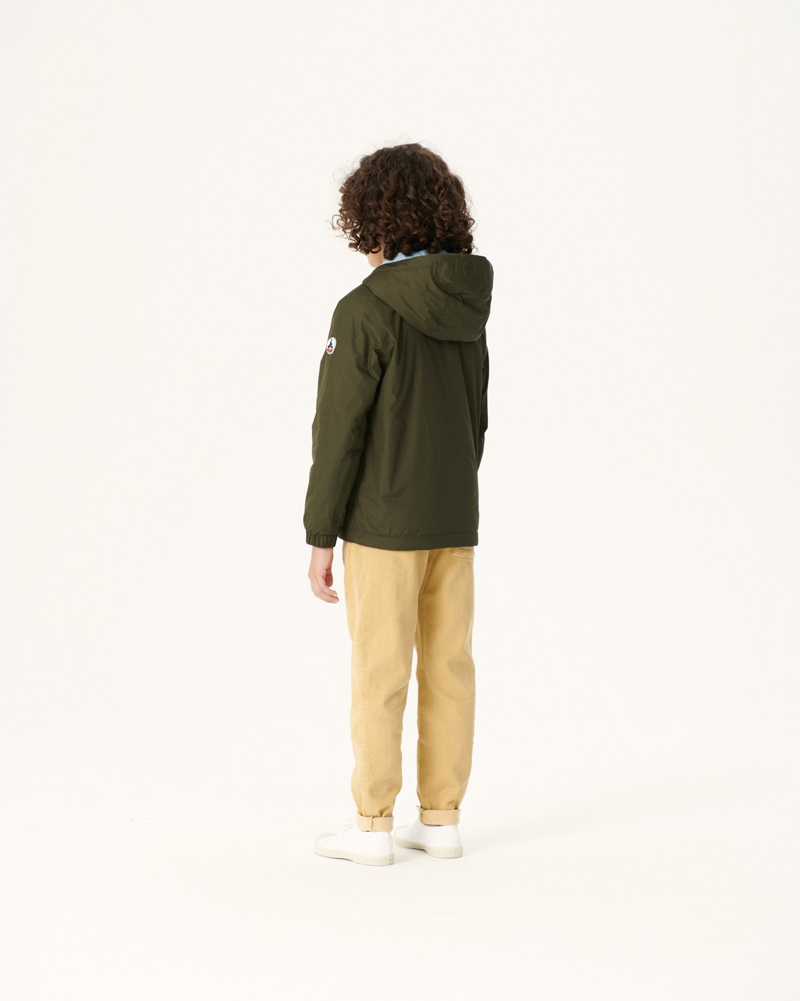Doudoune Ultralight réversible à capuche Army/Bleu clair enfant Rosso