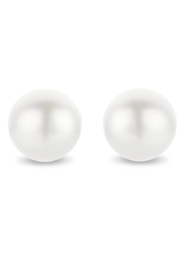Diamond Point White gold earrings white freshwater pearl Riviera