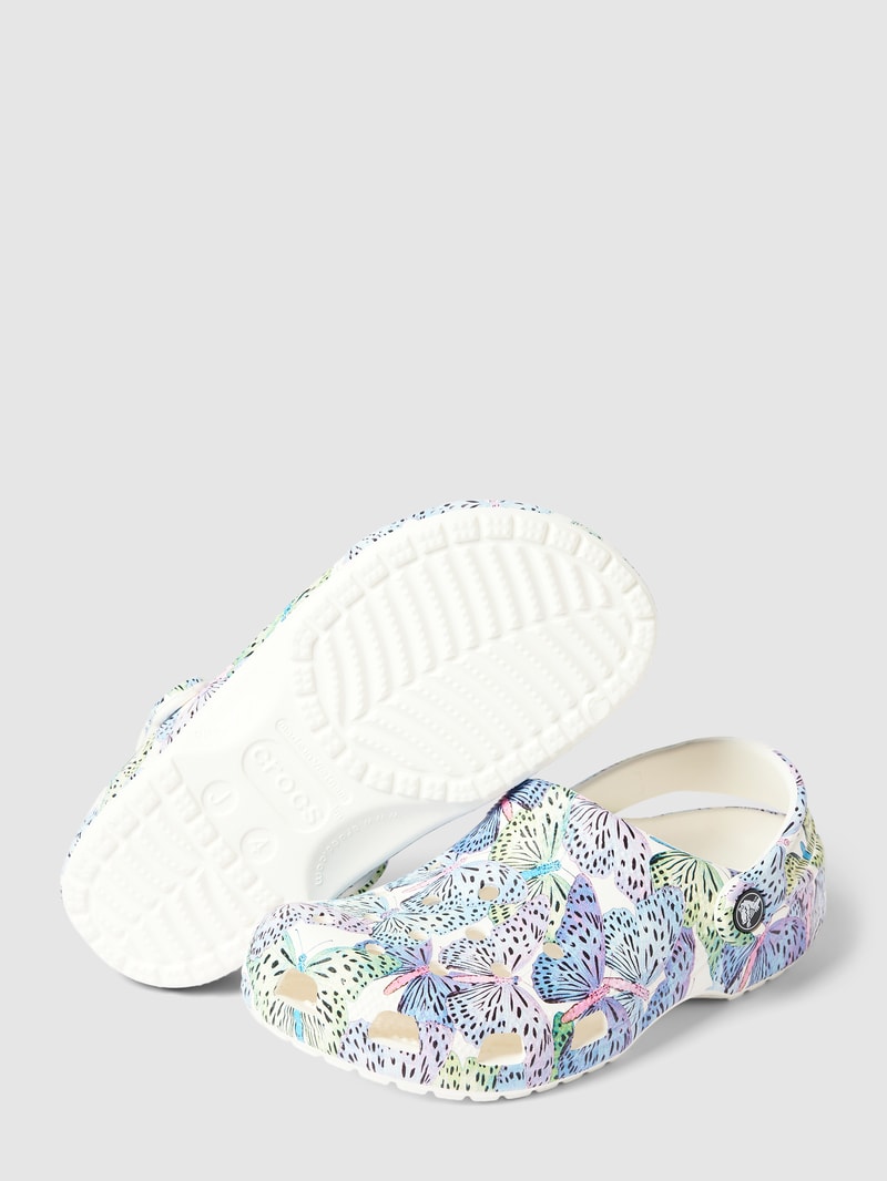 Sandale mit Allover-Muster Modell 'Classic Butterfly' in weiß