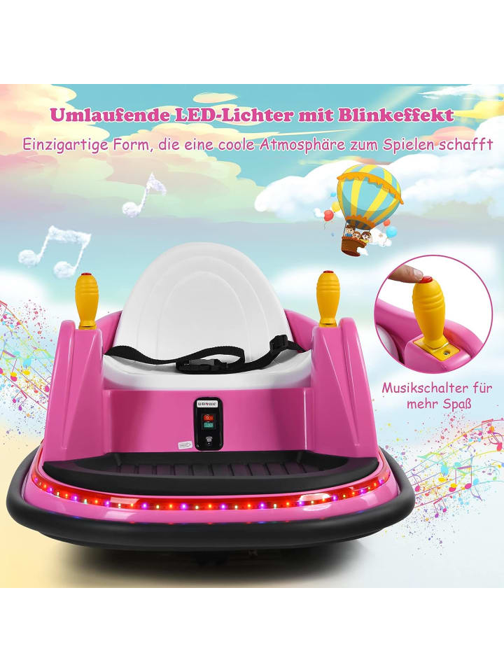 COSTWAY 6V Autoscooter mit Fernbedienung in Rosa günstig kaufen 75 cm