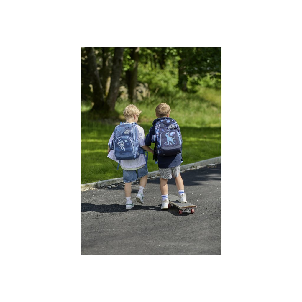 Frii of Norway Ergonomischer Schulrucksack Easy 22l Dinosaurier Dark Blue