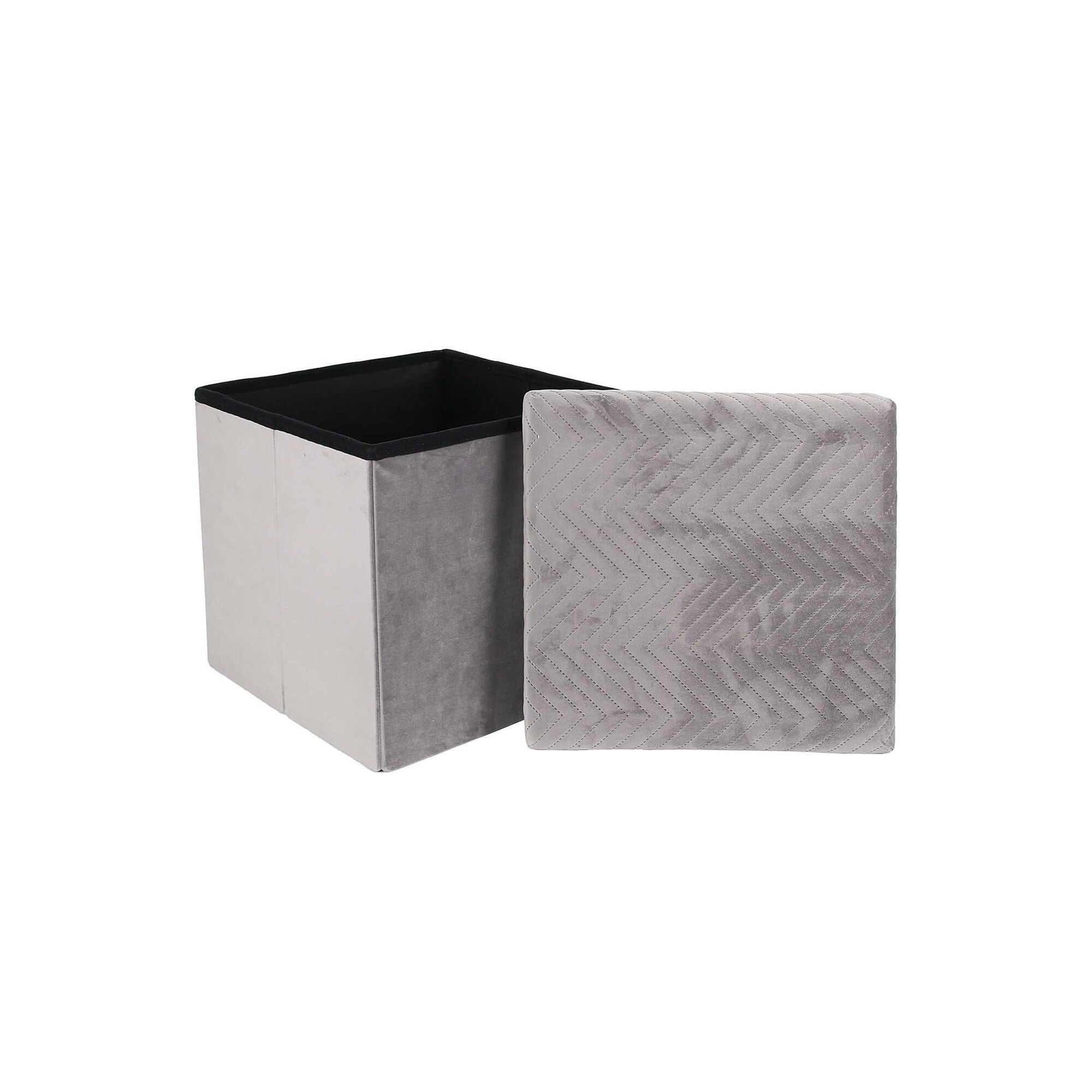 Coffre-pouf pliable – revêtement velours