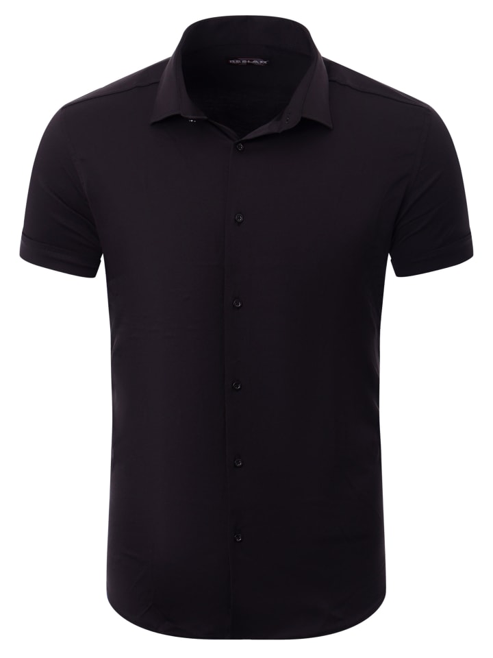 RESLAD Hemd Kurzarmhemd Basic in schwarz günstig kaufen