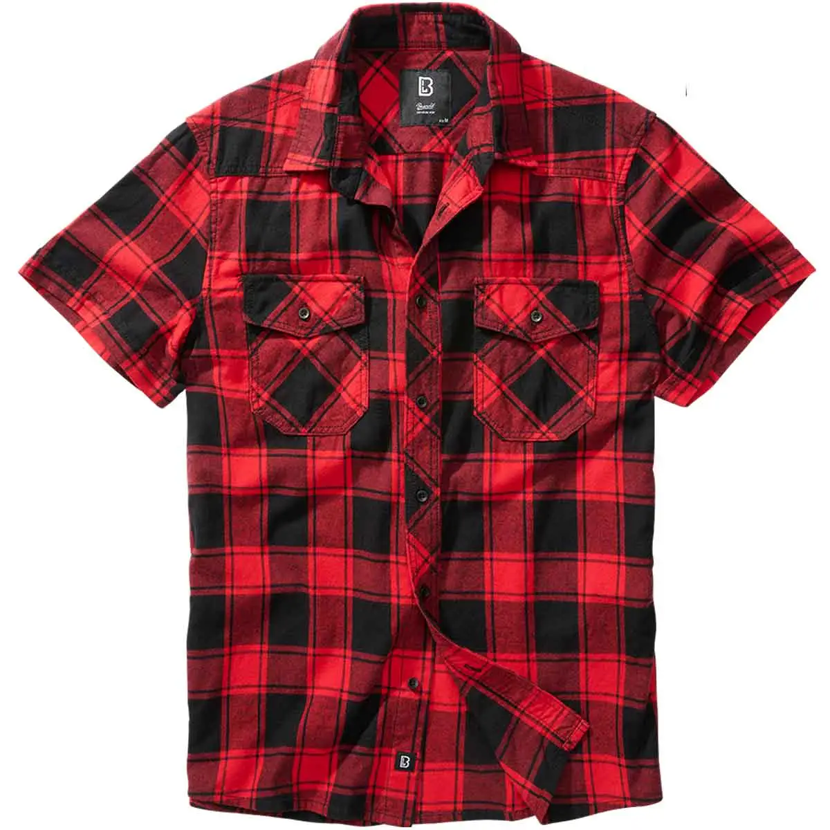 Checkshirt kurzarm rot-schwarz