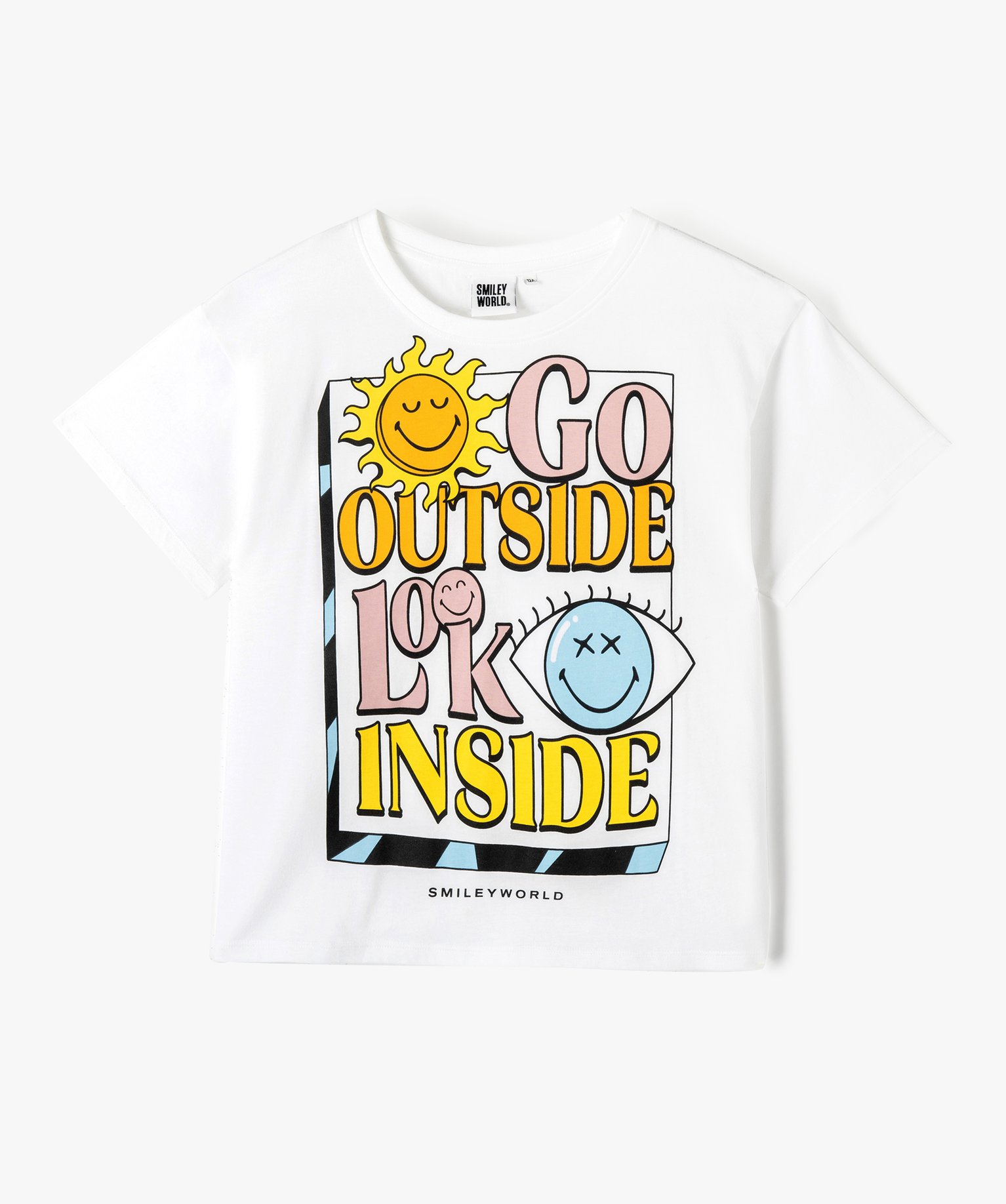 Tee-shirt fille avec motif XXL - Smiley World blanc | GEMO