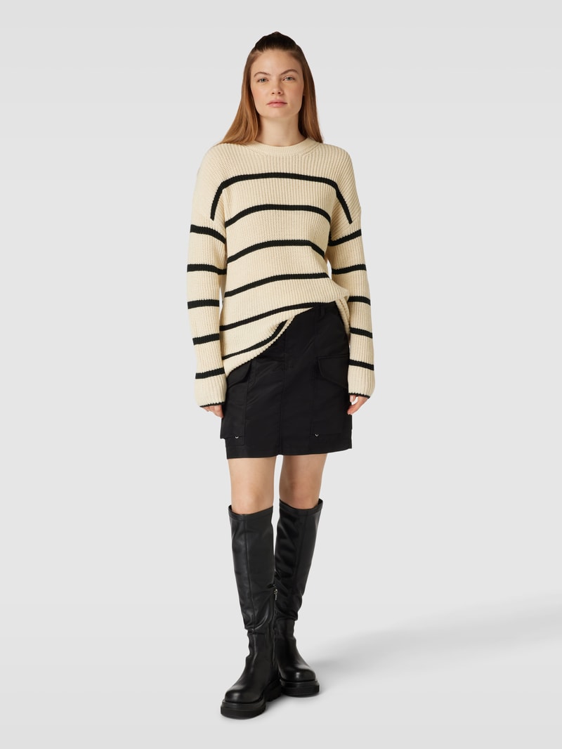 Strickpullover mit Streifenmuster Modell 'PERNILLE' in ecru