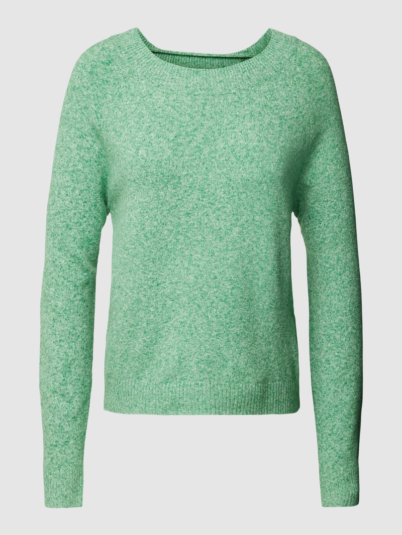 Strickpullover mit Rundhalsausschnitt Modell 'DOFFY' in apfelgrün
