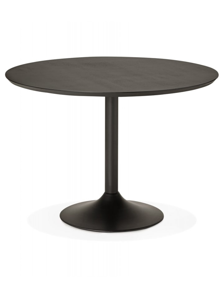 KADIMA DESIGN Runder Esstisch aus Holz und Metall | Moderner Stil in Schwarz günstig kaufen