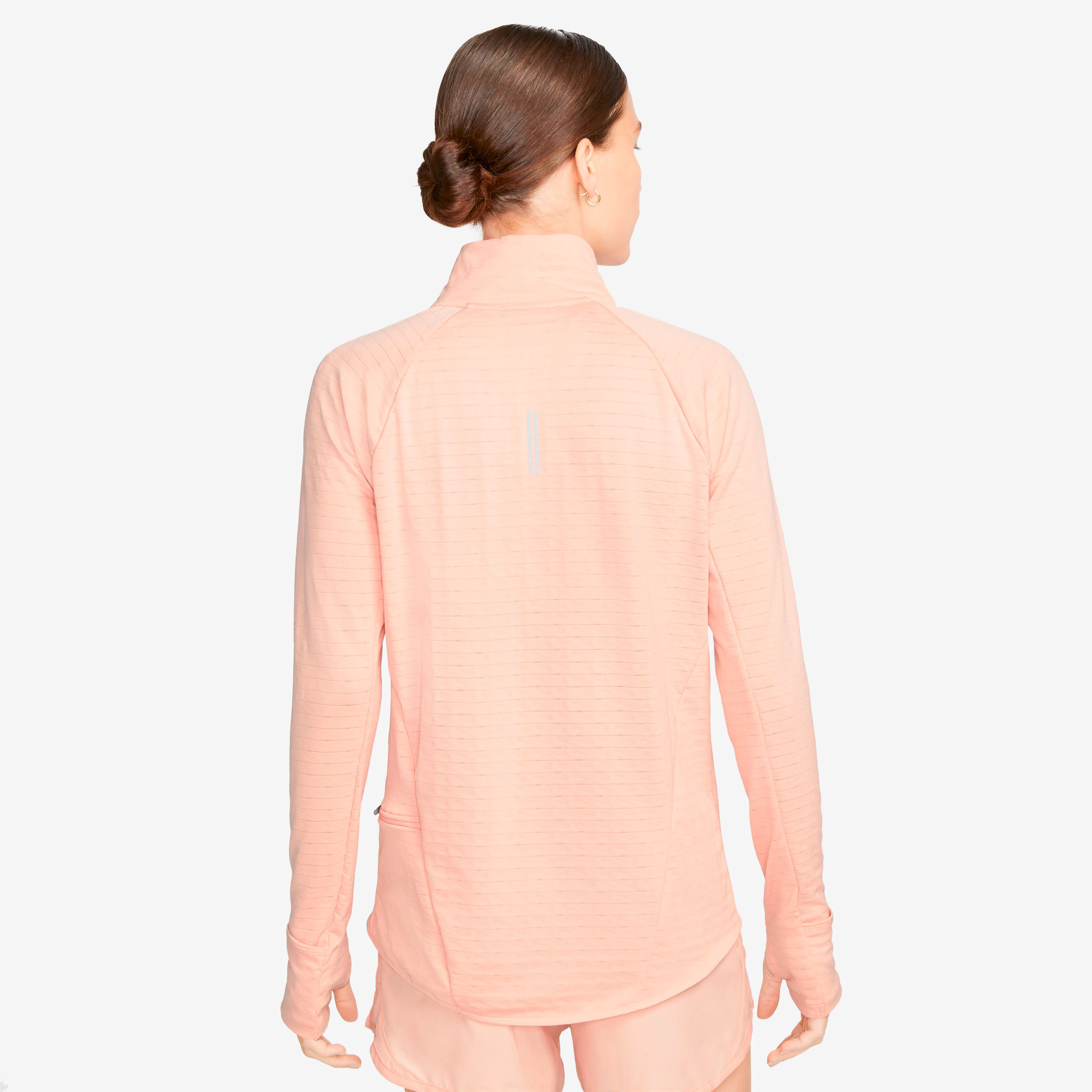 Therma-Fit Element Half-Zip Lauftop Damen - Koralle, Grau