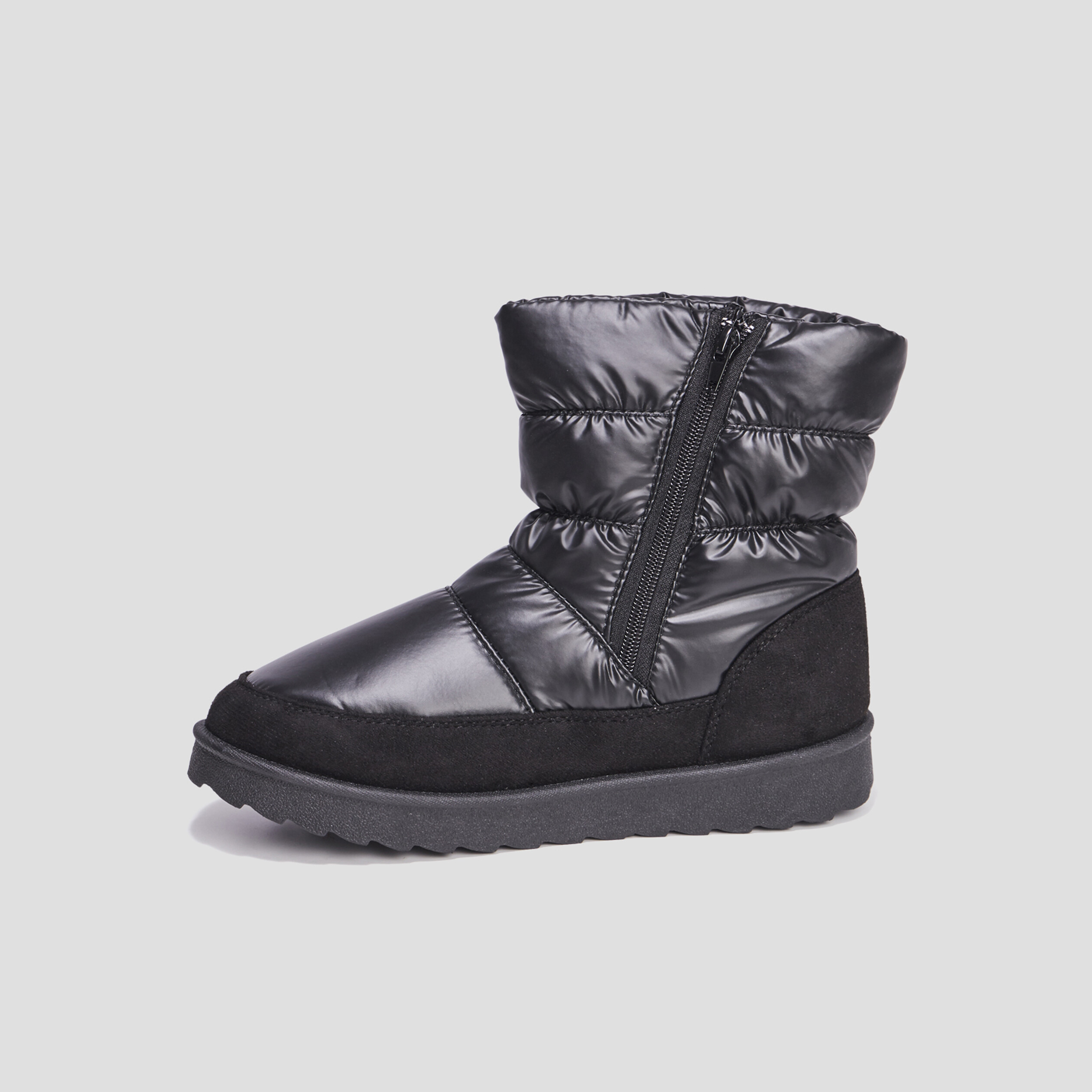 Bottines matelassées doublées noir femme | La Halle