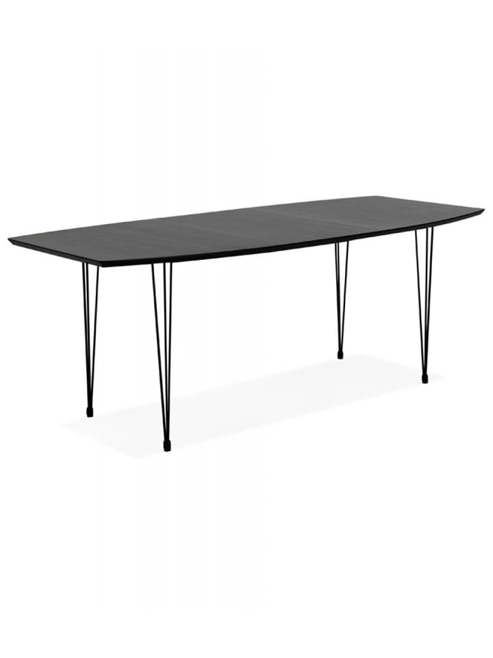 KADIMA DESIGN Ausziehbarer Esstisch aus Eschenholz und Metall | Industrieller Stil in Schwarz günstig kaufen onesize