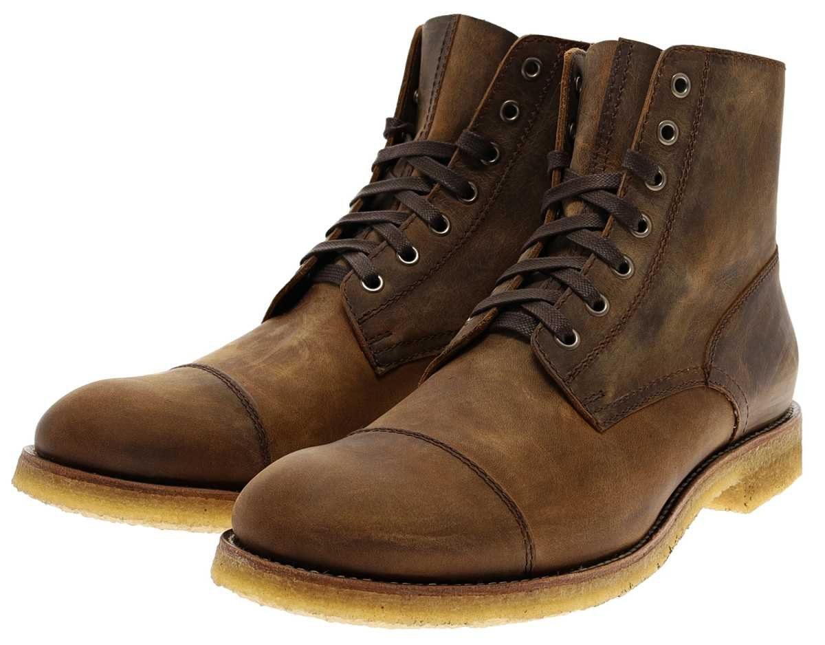Sendra Boots KASPER CREPE 18118 Braun Stiefelette Rahmengenäht Herren Schnürstiefel