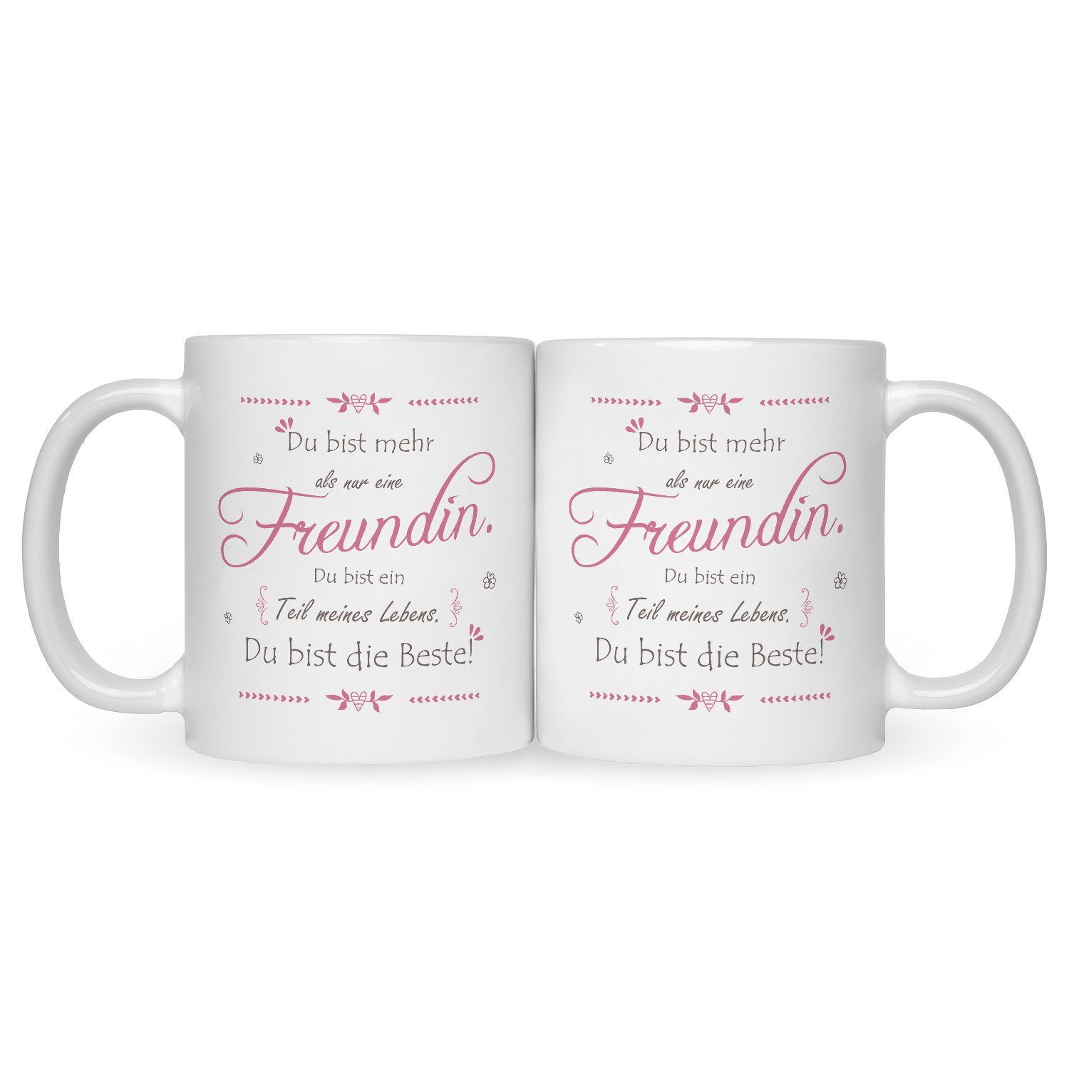 GRAVURZEILE Tasse Bedruckte Tasse mit Spruch - Du bist mehr als nur eine Freundin, Herzliche Geschenke für die beste Freundin zum Geburtstag Weihnachten