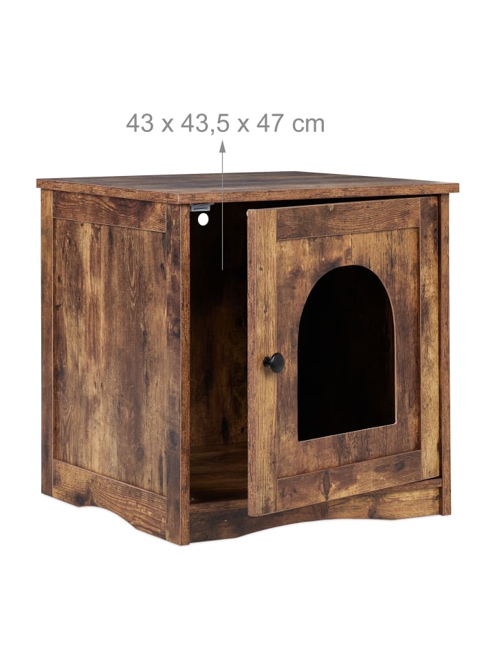 relaxdays Katzenschrank in Braun - (B)48 x (H)50 x (T)50 cm günstig kaufen onesize