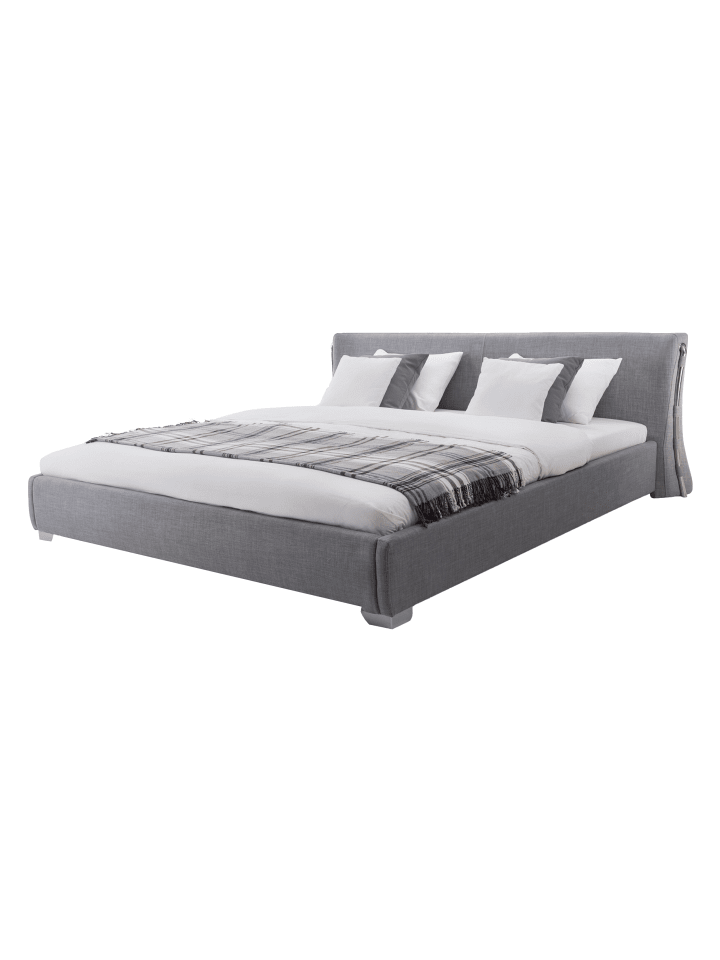 Beliani Doppelbett PARIS in Grau/Silber - (W) 175 x (H) 83 x (L) 228 cm günstig kaufen onesize