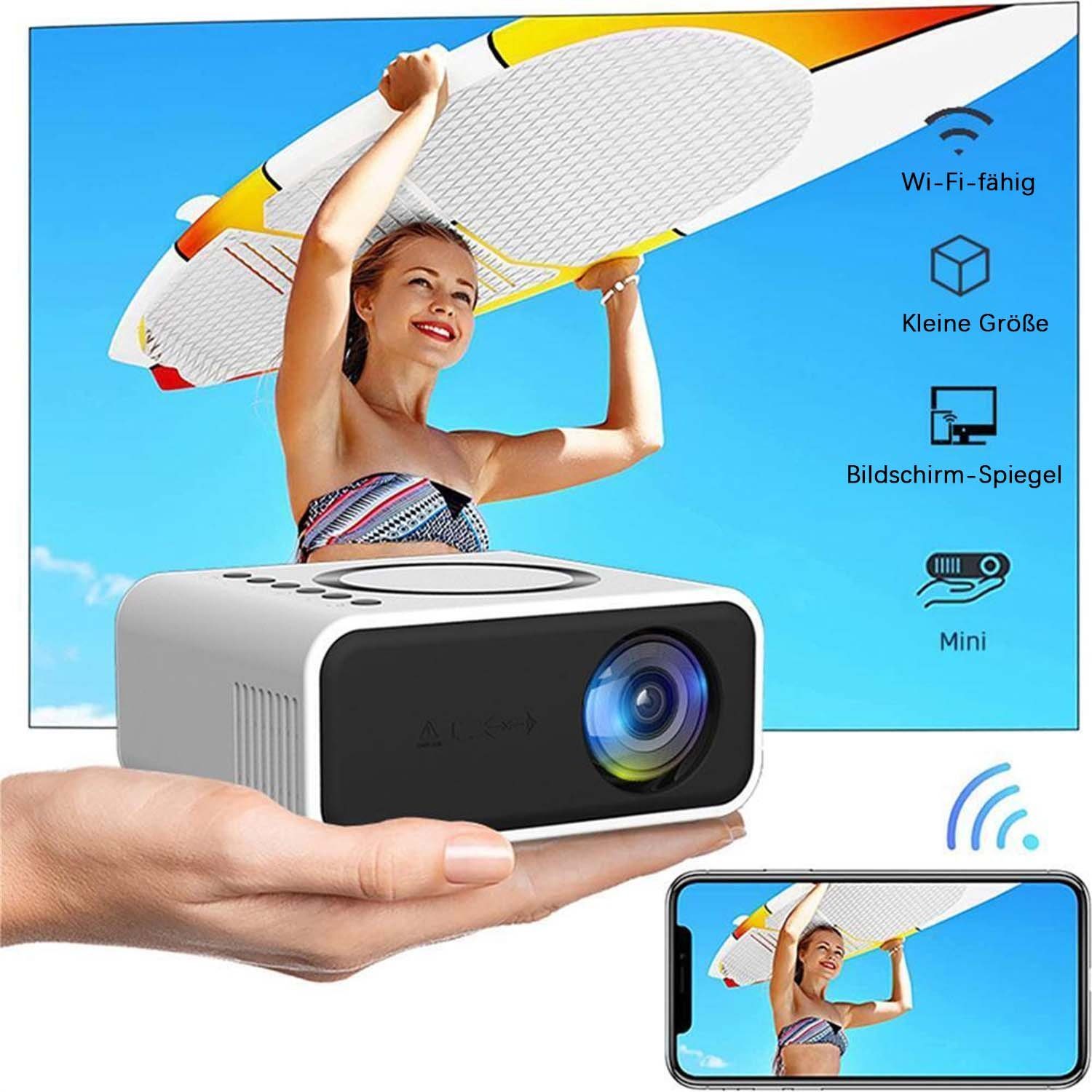 Yoyaxi Kompakter und tragbarer Projektor für unterwegs Beamer (Bietet hochauflösende Bildqualität für ein Heimkinoerlebnis)