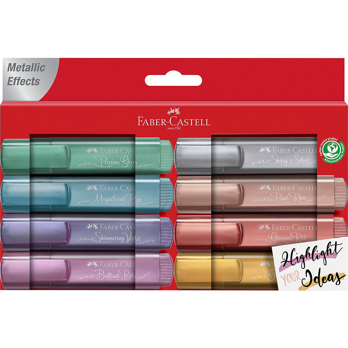 Textmarker Metallic, 8 Farben