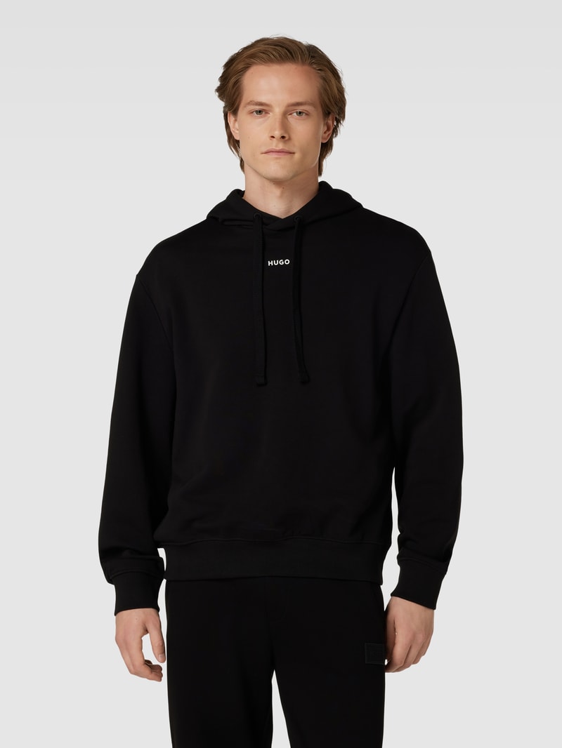 Hoodie mit Label-Print Modell 'Dapo' in schwarz