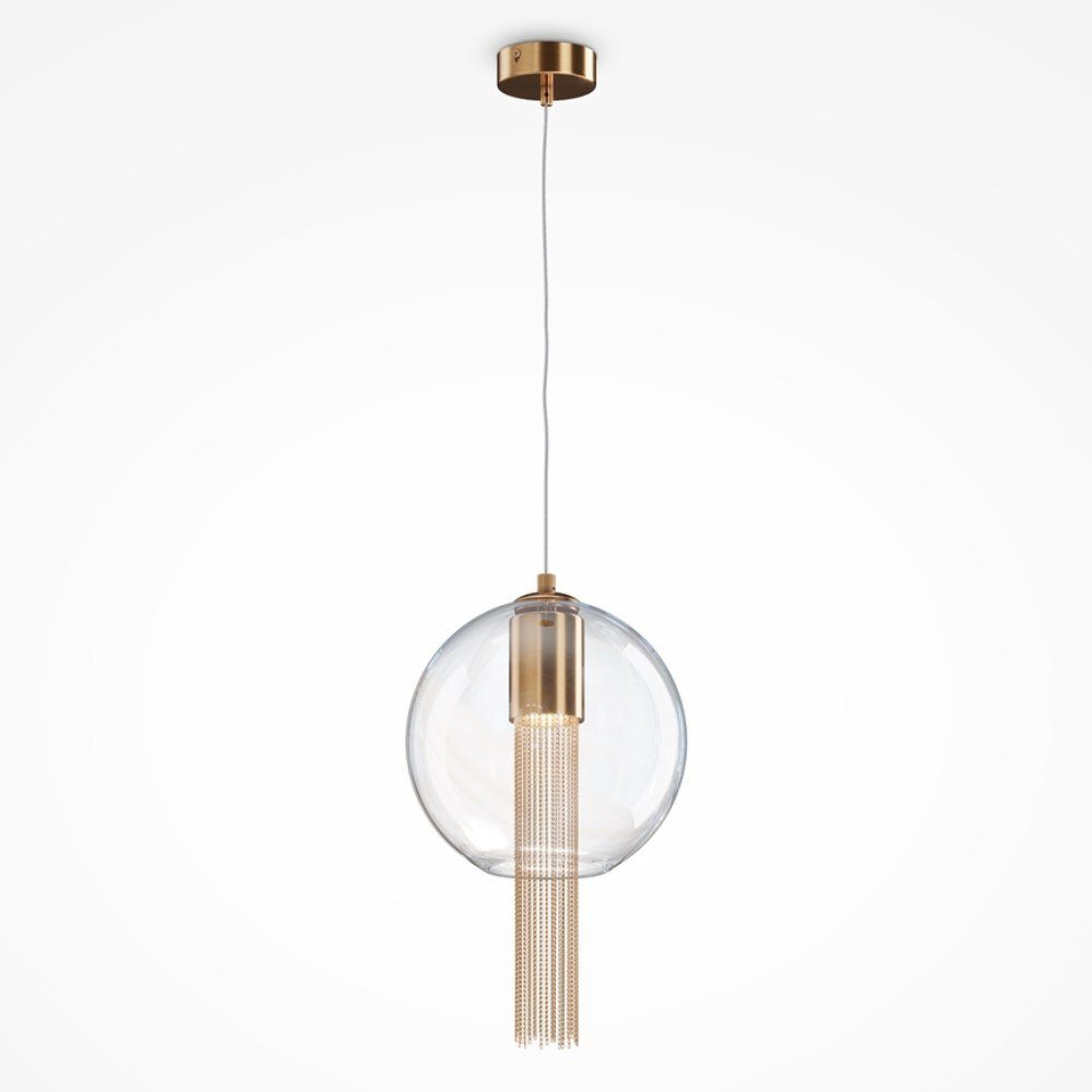 Maytoni Hängeleuchte Pendelleuchte Flusso in Gold und Transparent GU10 250mm, keine Angabe, Leuchtmittel enthalten: Nein, warmweiss, Hängeleuchte, Pendellampe, Pendelleuchte