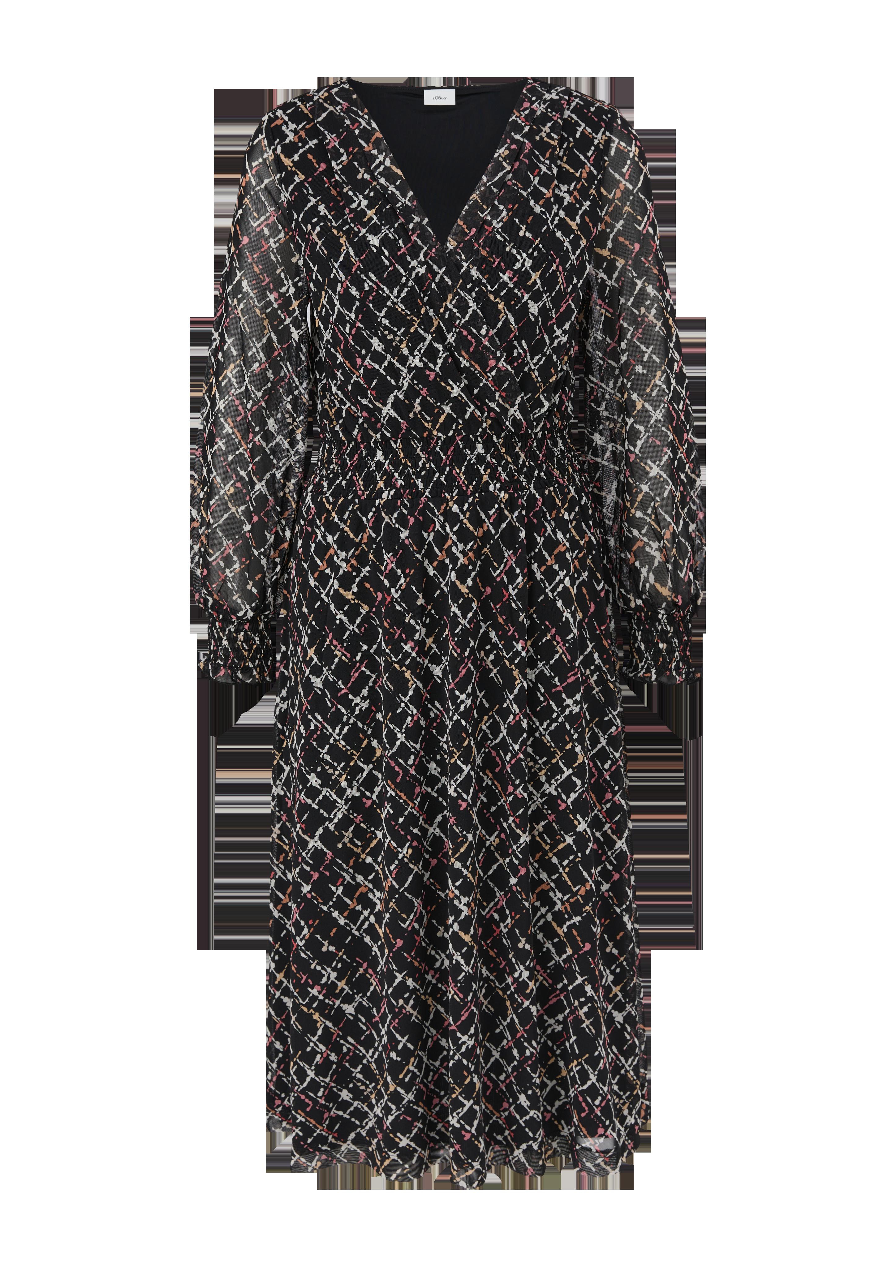 Meshkleid mit Smok-Details  2120949-99A3
