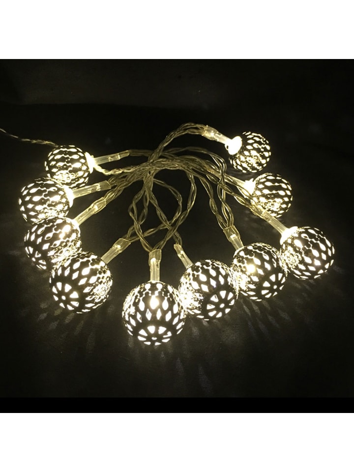 MARELIDA LED Deko Lichterkette 8 Kugeln L: 70cm in silber günstig kaufen onesize