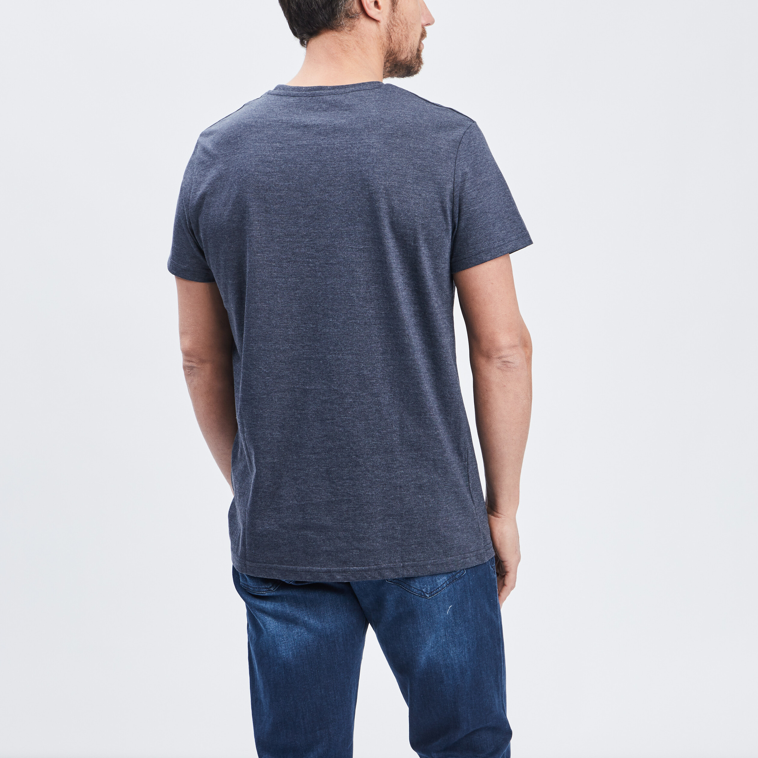 T-shirt droit manches courtes bleu homme | La Halle