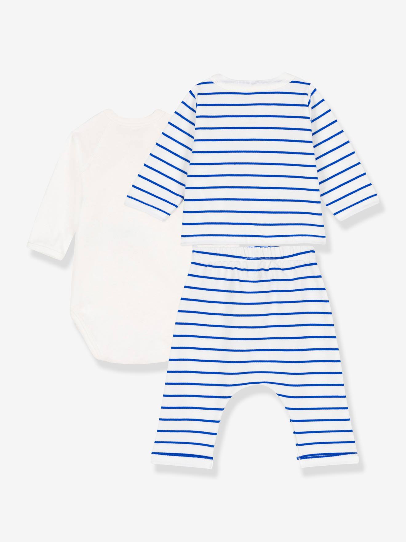 Ensemble 3 pièces en molleton léger PETIT BATEAU blanc