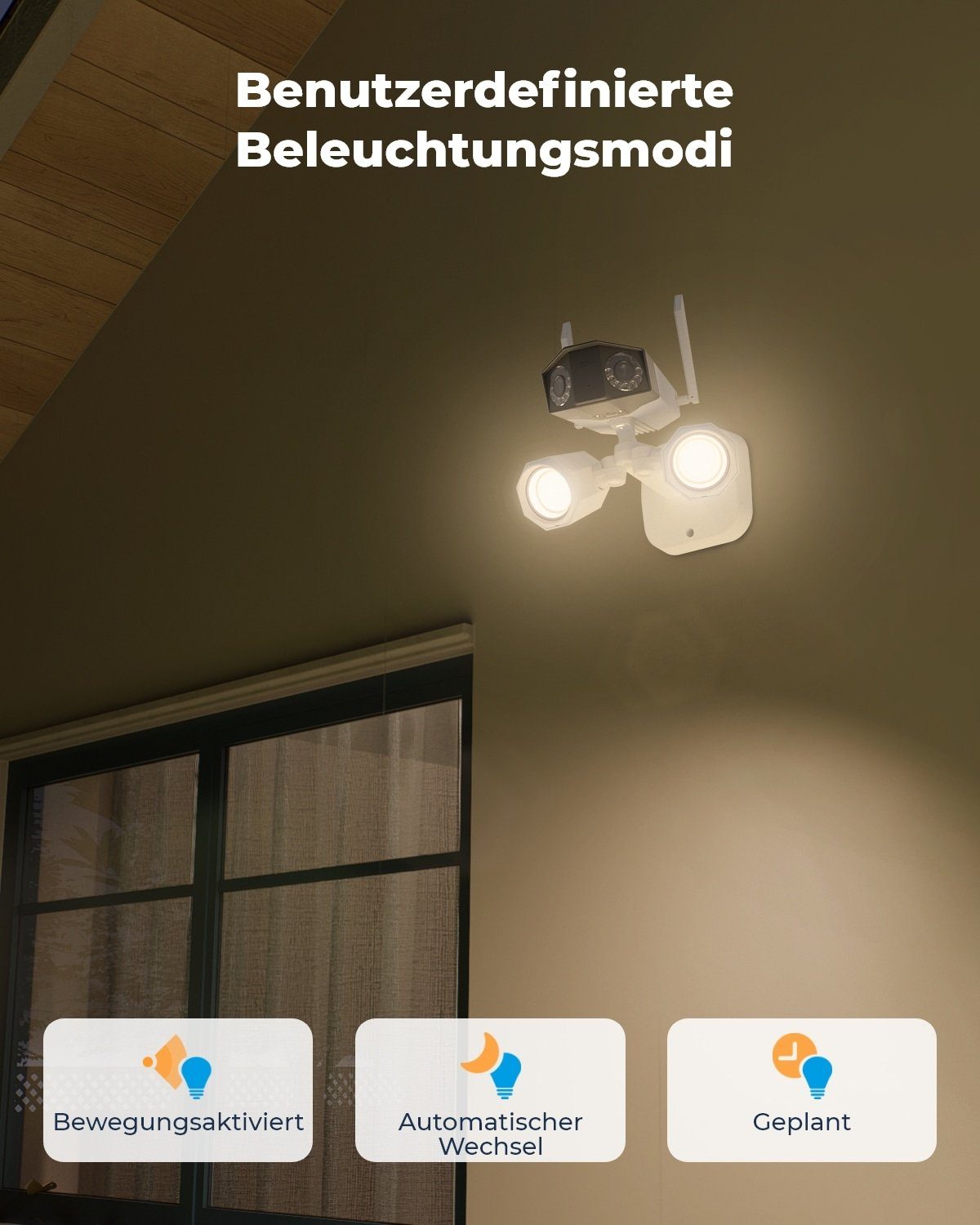 Reolink 8MP UHD Duo-Serie Floodlight WLAN Überwachungskamera (Außenbereich, Dual-Objektiv, 180° Panorama-Weitwinkel, 5 GHz/2,4 GHz)