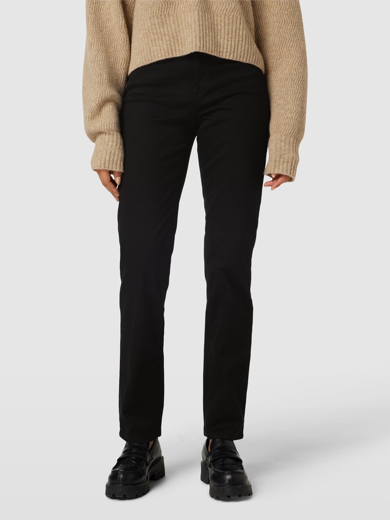 Jeans mit 5-Pocket-Design Modell 'Carola' in schwarz